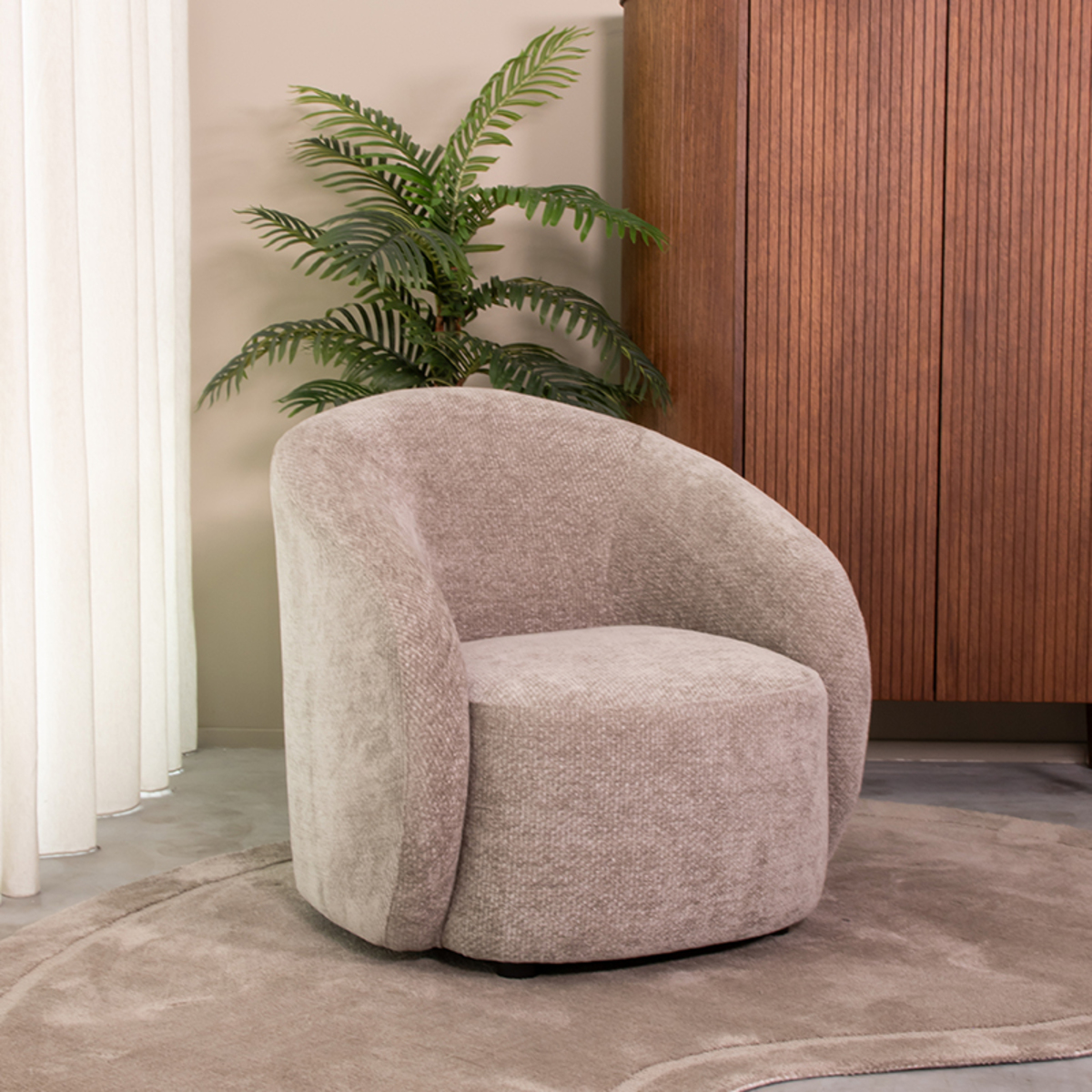 Fauteuil Alby - Stone - Stof - LABEL51